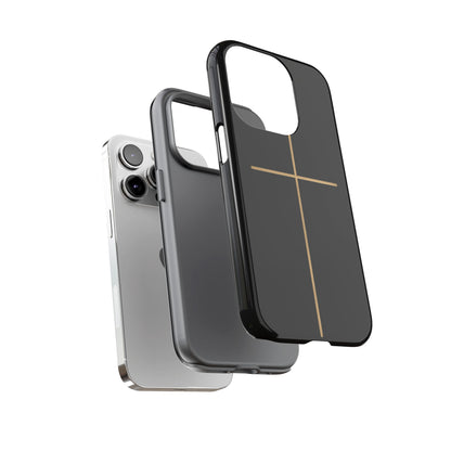 Minimalist Cross Phone Case, Tough iPhone Cover for Faithful Souls, Gift for Christians, Stylish Tech Accessories, Modern Christian Design
