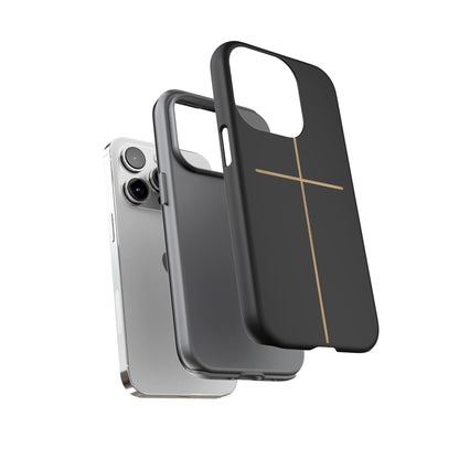 Minimalist Cross Phone Case, Tough iPhone Cover for Faithful Souls, Gift for Christians, Stylish Tech Accessories, Modern Christian Design