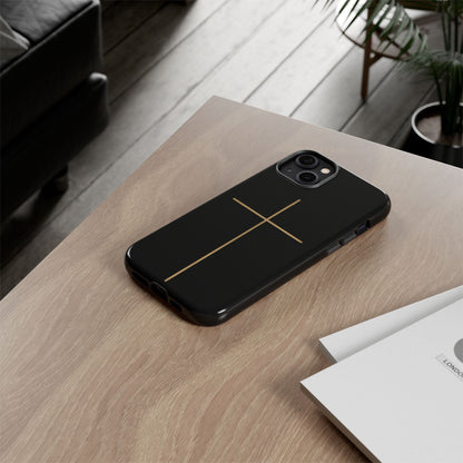 Minimalist Cross Phone Case, Tough iPhone Cover for Faithful Souls, Gift for Christians, Stylish Tech Accessories, Modern Christian Design