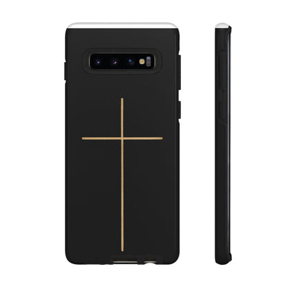 Minimalist Cross Phone Case, Tough iPhone Cover for Faithful Souls, Gift for Christians, Stylish Tech Accessories, Modern Christian Design