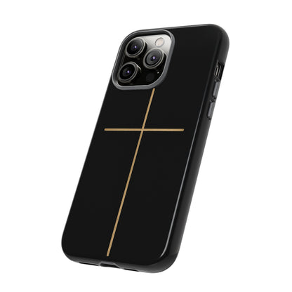 Minimalist Cross Phone Case, Tough iPhone Cover for Faithful Souls, Gift for Christians, Stylish Tech Accessories, Modern Christian Design