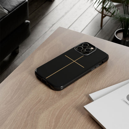 Minimalist Cross Phone Case, Tough iPhone Cover for Faithful Souls, Gift for Christians, Stylish Tech Accessories, Modern Christian Design