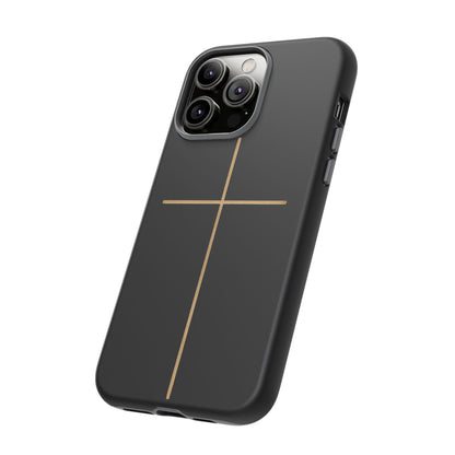Minimalist Cross Phone Case, Tough iPhone Cover for Faithful Souls, Gift for Christians, Stylish Tech Accessories, Modern Christian Design