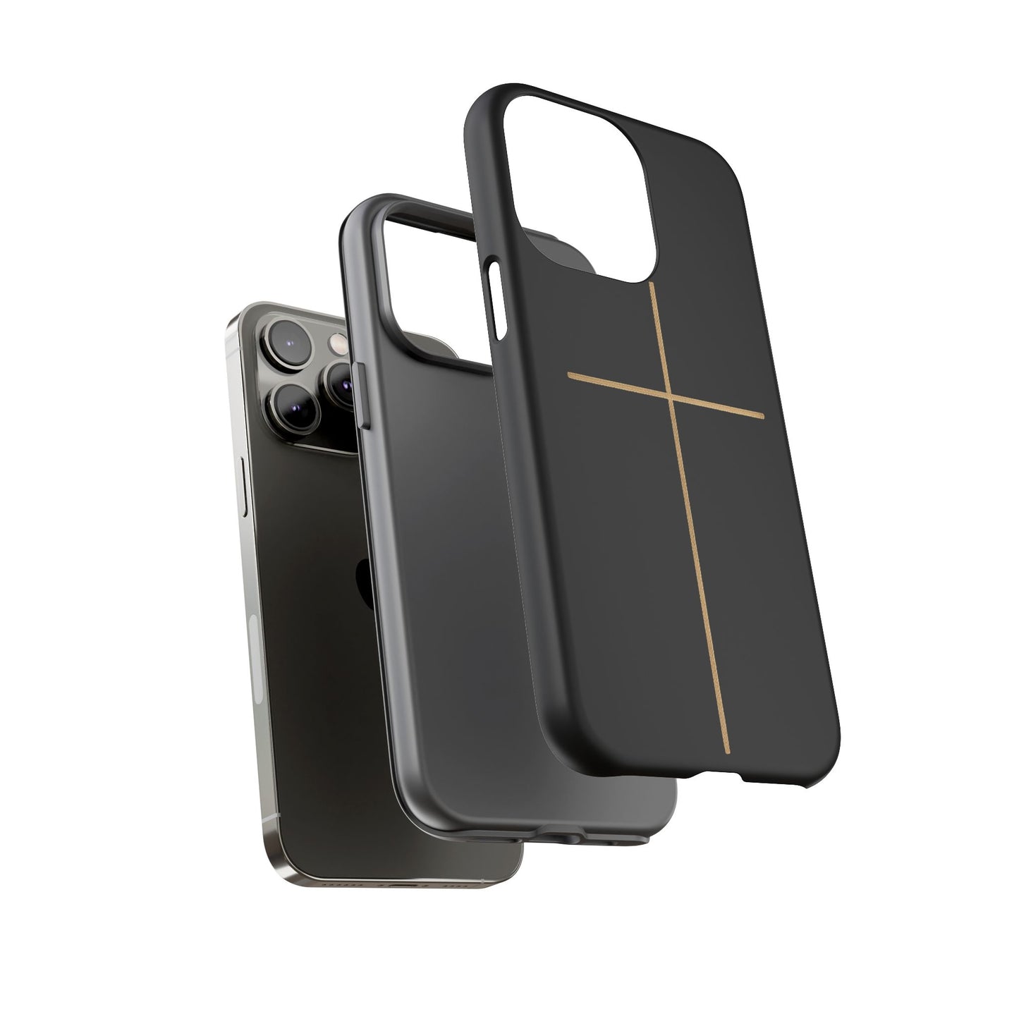 Minimalist Cross Phone Case, Tough iPhone Cover for Faithful Souls, Gift for Christians, Stylish Tech Accessories, Modern Christian Design