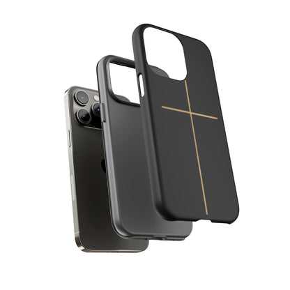 Minimalist Cross Phone Case, Tough iPhone Cover for Faithful Souls, Gift for Christians, Stylish Tech Accessories, Modern Christian Design