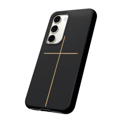Minimalist Cross Phone Case, Tough iPhone Cover for Faithful Souls, Gift for Christians, Stylish Tech Accessories, Modern Christian Design