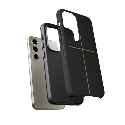 Minimalist Cross Phone Case, Tough iPhone Cover for Faithful Souls, Gift for Christians, Stylish Tech Accessories, Modern Christian Design