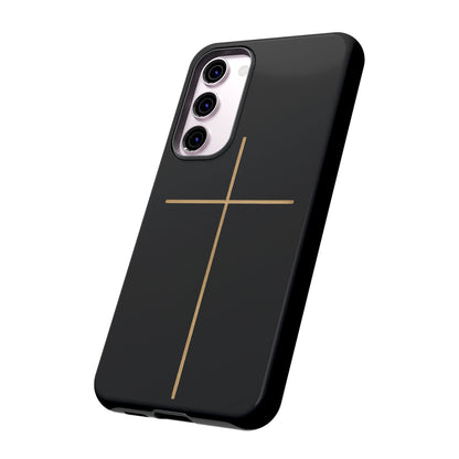 Minimalist Cross Phone Case, Tough iPhone Cover for Faithful Souls, Gift for Christians, Stylish Tech Accessories, Modern Christian Design