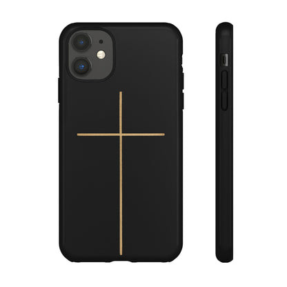 Minimalist Cross Phone Case, Tough iPhone Cover for Faithful Souls, Gift for Christians, Stylish Tech Accessories, Modern Christian Design