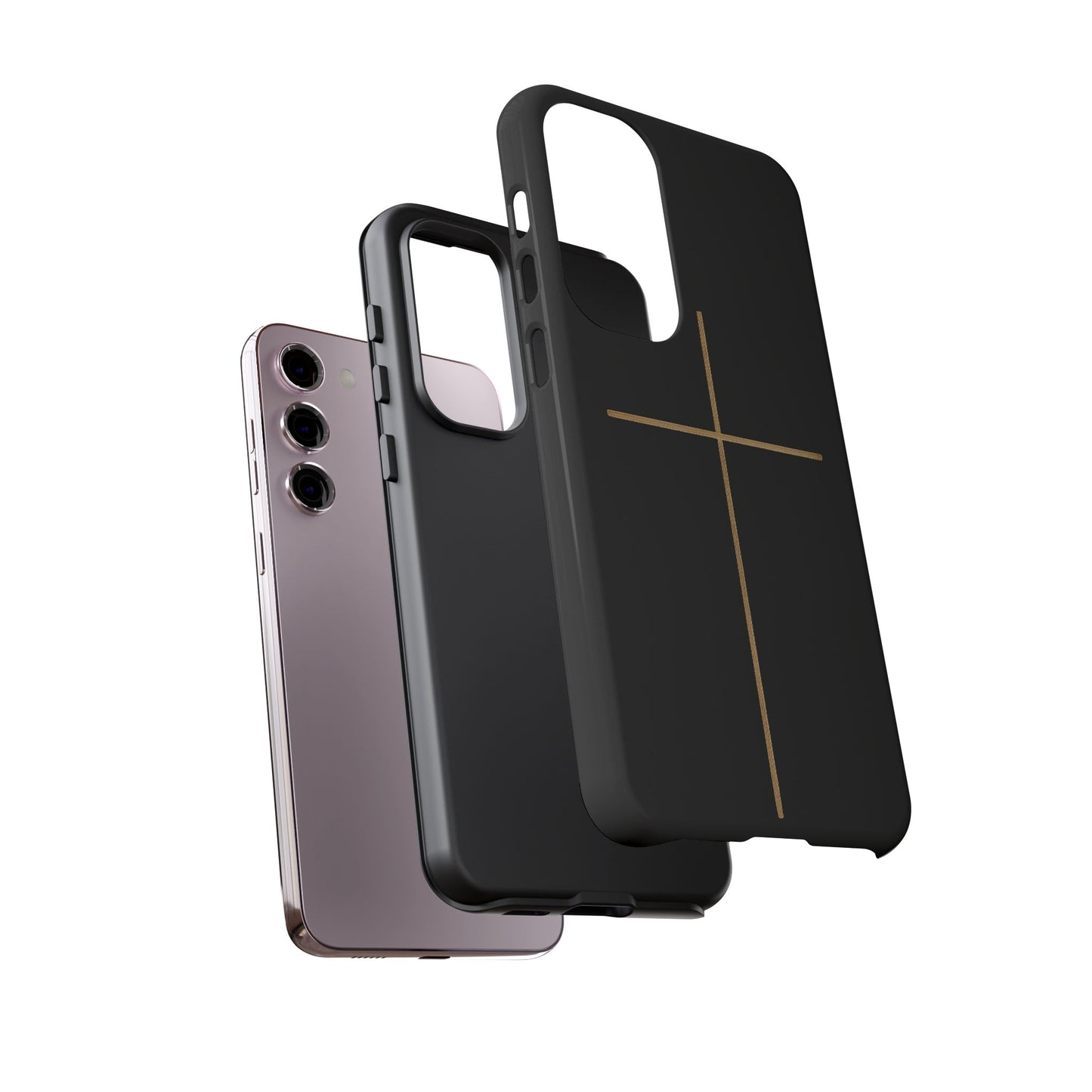 Minimalist Cross Phone Case, Tough iPhone Cover for Faithful Souls, Gift for Christians, Stylish Tech Accessories, Modern Christian Design