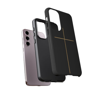 Minimalist Cross Phone Case, Tough iPhone Cover for Faithful Souls, Gift for Christians, Stylish Tech Accessories, Modern Christian Design