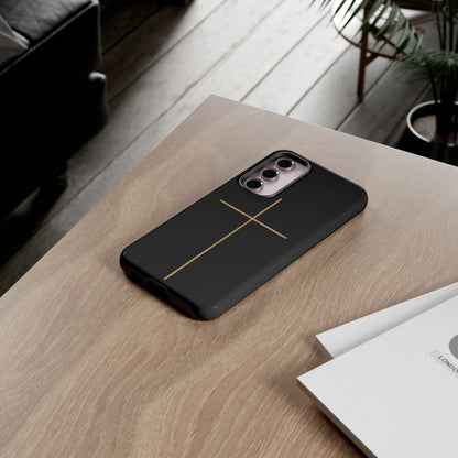 Minimalist Cross Phone Case, Tough iPhone Cover for Faithful Souls, Gift for Christians, Stylish Tech Accessories, Modern Christian Design