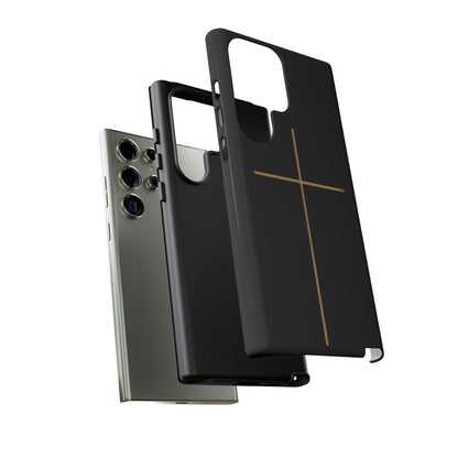 Minimalist Cross Phone Case, Tough iPhone Cover for Faithful Souls, Gift for Christians, Stylish Tech Accessories, Modern Christian Design