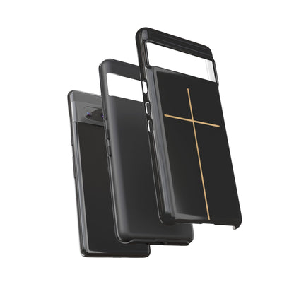 Minimalist Cross Phone Case, Tough iPhone Cover for Faithful Souls, Gift for Christians, Stylish Tech Accessories, Modern Christian Design
