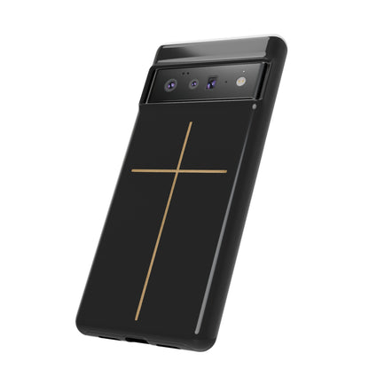 Minimalist Cross Phone Case, Tough iPhone Cover for Faithful Souls, Gift for Christians, Stylish Tech Accessories, Modern Christian Design