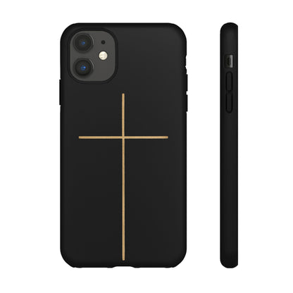 Minimalist Cross Phone Case, Tough iPhone Cover for Faithful Souls, Gift for Christians, Stylish Tech Accessories, Modern Christian Design