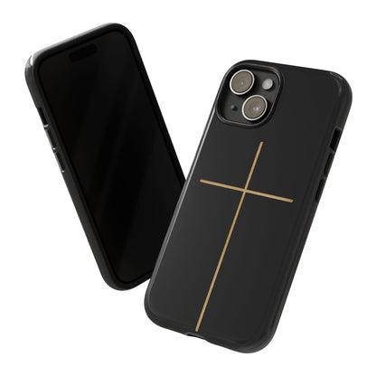 Minimalist Cross Phone Case, Tough iPhone Cover for Faithful Souls, Gift for Christians, Stylish Tech Accessories, Modern Christian Design