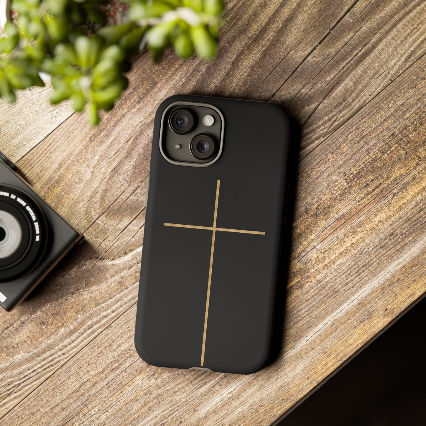 Minimalist Cross Phone Case, Tough iPhone Cover for Faithful Souls, Gift for Christians, Stylish Tech Accessories, Modern Christian Design