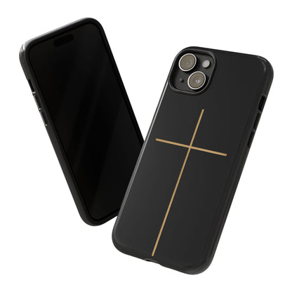 Minimalist Cross Phone Case, Tough iPhone Cover for Faithful Souls, Gift for Christians, Stylish Tech Accessories, Modern Christian Design