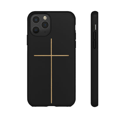 Minimalist Cross Phone Case, Tough iPhone Cover for Faithful Souls, Gift for Christians, Stylish Tech Accessories, Modern Christian Design