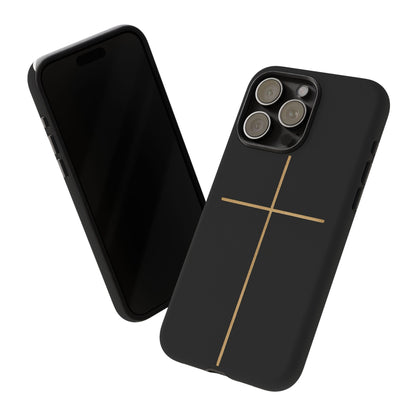 Minimalist Cross Phone Case, Tough iPhone Cover for Faithful Souls, Gift for Christians, Stylish Tech Accessories, Modern Christian Design