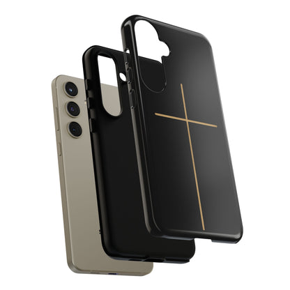 Minimalist Cross Phone Case, Tough iPhone Cover for Faithful Souls, Gift for Christians, Stylish Tech Accessories, Modern Christian Design