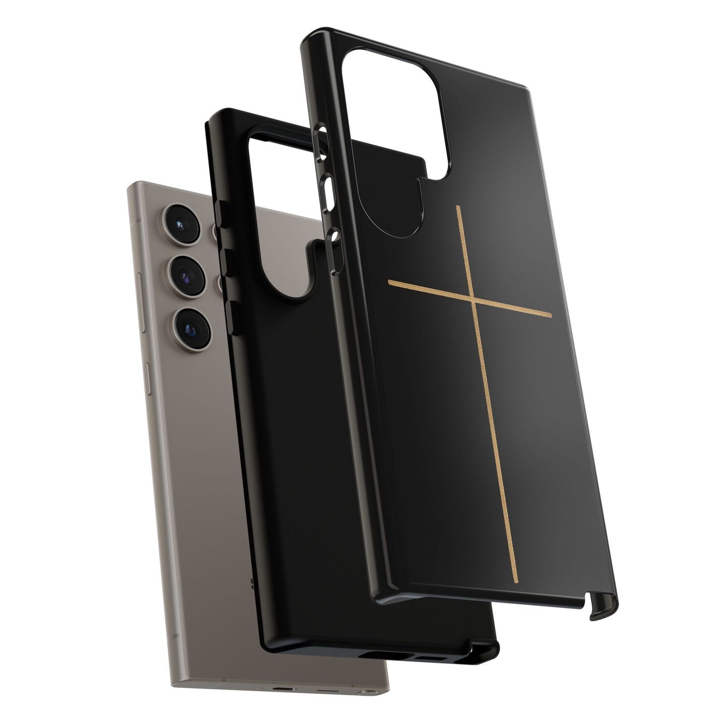 Minimalist Cross Phone Case, Tough iPhone Cover for Faithful Souls, Gift for Christians, Stylish Tech Accessories, Modern Christian Design