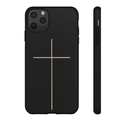 Minimalist Cross Phone Case, Tough iPhone Cover for Faithful Souls, Gift for Christians, Stylish Tech Accessories, Modern Christian Design