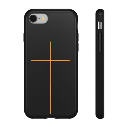 Minimalist Cross Phone Case, Tough iPhone Cover for Faithful Souls, Gift for Christians, Stylish Tech Accessories, Modern Christian Design