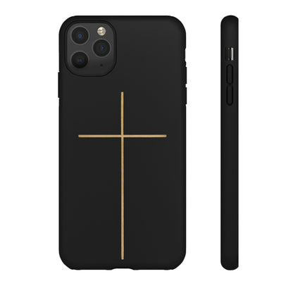 Minimalist Cross Phone Case, Tough iPhone Cover for Faithful Souls, Gift for Christians, Stylish Tech Accessories, Modern Christian Design