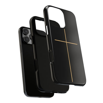 Minimalist Cross Phone Case, Tough iPhone Cover for Faithful Souls, Gift for Christians, Stylish Tech Accessories, Modern Christian Design