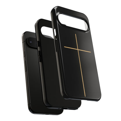 Minimalist Cross Phone Case, Tough iPhone Cover for Faithful Souls, Gift for Christians, Stylish Tech Accessories, Modern Christian Design
