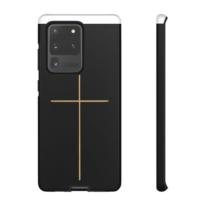 Minimalist Cross Phone Case, Tough iPhone Cover for Faithful Souls, Gift for Christians, Stylish Tech Accessories, Modern Christian Design