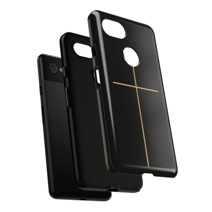 Minimalist Cross Phone Case, Tough iPhone Cover for Faithful Souls, Gift for Christians, Stylish Tech Accessories, Modern Christian Design