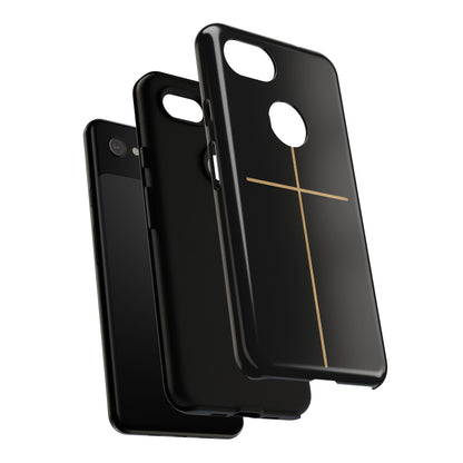 Minimalist Cross Phone Case, Tough iPhone Cover for Faithful Souls, Gift for Christians, Stylish Tech Accessories, Modern Christian Design
