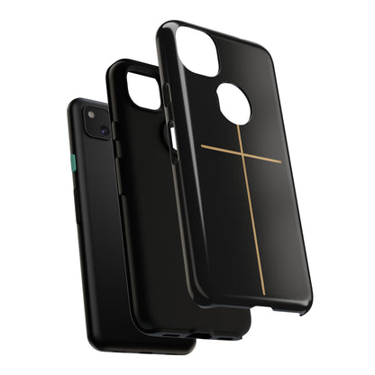 Minimalist Cross Phone Case, Tough iPhone Cover for Faithful Souls, Gift for Christians, Stylish Tech Accessories, Modern Christian Design