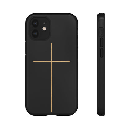 Minimalist Cross Phone Case, Tough iPhone Cover for Faithful Souls, Gift for Christians, Stylish Tech Accessories, Modern Christian Design