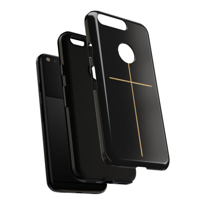 Minimalist Cross Phone Case, Tough iPhone Cover for Faithful Souls, Gift for Christians, Stylish Tech Accessories, Modern Christian Design