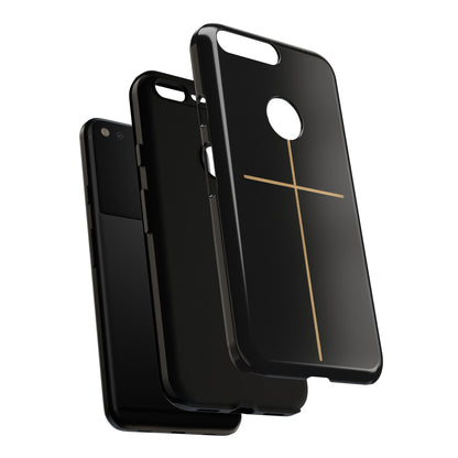 Minimalist Cross Phone Case, Tough iPhone Cover for Faithful Souls, Gift for Christians, Stylish Tech Accessories, Modern Christian Design