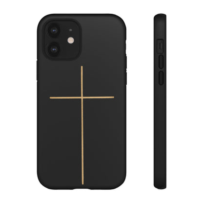 Minimalist Cross Phone Case, Tough iPhone Cover for Faithful Souls, Gift for Christians, Stylish Tech Accessories, Modern Christian Design