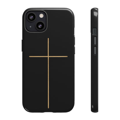 Minimalist Cross Phone Case, Tough iPhone Cover for Faithful Souls, Gift for Christians, Stylish Tech Accessories, Modern Christian Design