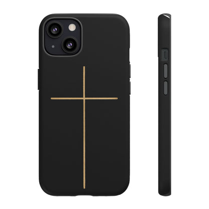 Minimalist Cross Phone Case, Tough iPhone Cover for Faithful Souls, Gift for Christians, Stylish Tech Accessories, Modern Christian Design