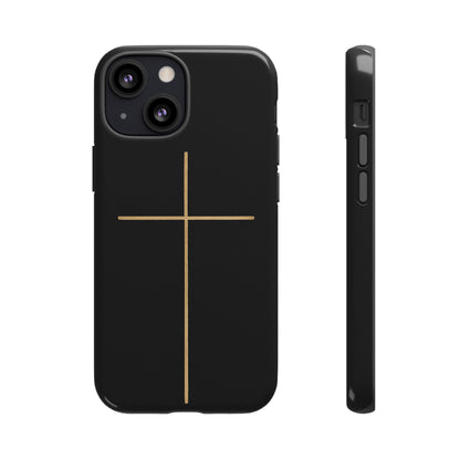 Minimalist Cross Phone Case, Tough iPhone Cover for Faithful Souls, Gift for Christians, Stylish Tech Accessories, Modern Christian Design