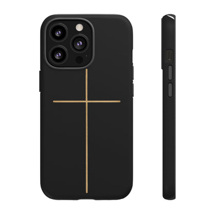 Minimalist Cross Phone Case, Tough iPhone Cover for Faithful Souls, Gift for Christians, Stylish Tech Accessories, Modern Christian Design