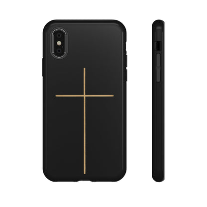 Minimalist Cross Phone Case, Tough iPhone Cover for Faithful Souls, Gift for Christians, Stylish Tech Accessories, Modern Christian Design