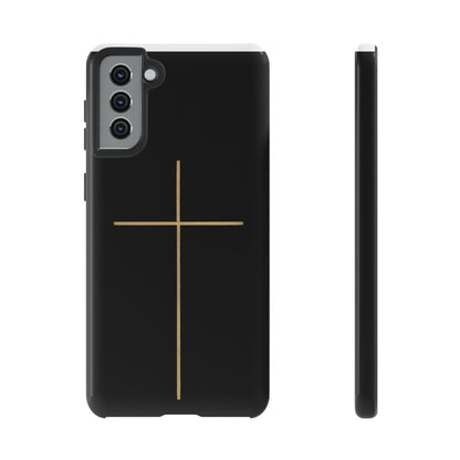 Minimalist Cross Phone Case, Tough iPhone Cover for Faithful Souls, Gift for Christians, Stylish Tech Accessories, Modern Christian Design