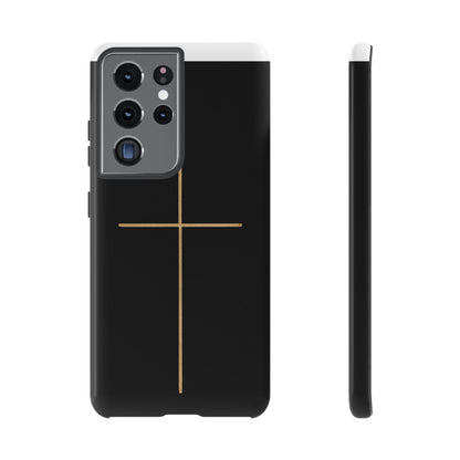 Minimalist Cross Phone Case, Tough iPhone Cover for Faithful Souls, Gift for Christians, Stylish Tech Accessories, Modern Christian Design