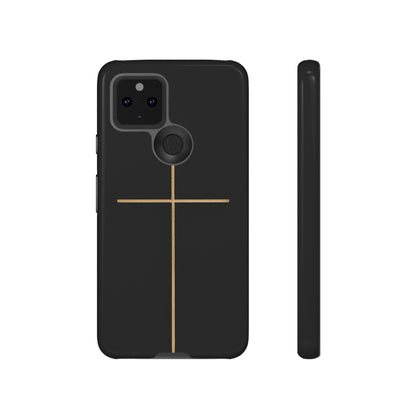 Minimalist Cross Phone Case, Tough iPhone Cover for Faithful Souls, Gift for Christians, Stylish Tech Accessories, Modern Christian Design