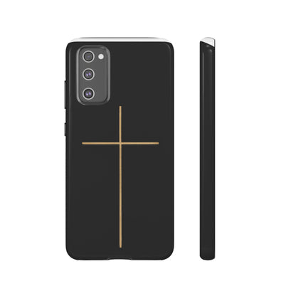 Minimalist Cross Phone Case, Tough iPhone Cover for Faithful Souls, Gift for Christians, Stylish Tech Accessories, Modern Christian Design