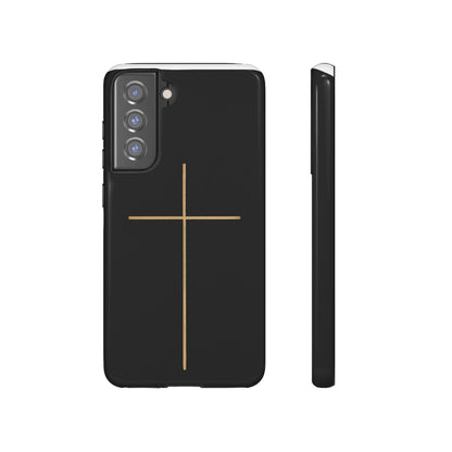 Minimalist Cross Phone Case, Tough iPhone Cover for Faithful Souls, Gift for Christians, Stylish Tech Accessories, Modern Christian Design
